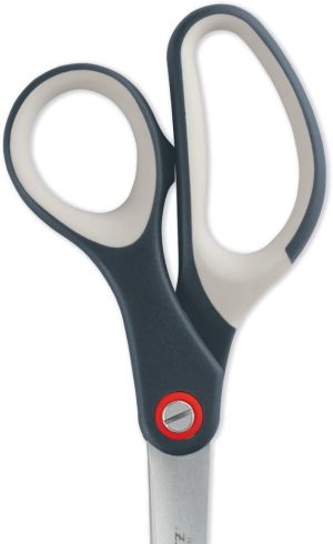 Leitz schaar Cosy, ft 20,5 cm, rechts, scherpe punt, RVS, grijs, blister van 1 stuk