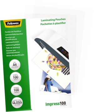 Fellowes lamineerhoes Impress100 ft A4, 200 micron (2 x 100 micron), pak van 100 stuks