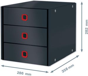 Leitz Click & Store Cosy ladenblok, 3 laden, grijs