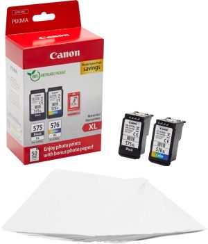 Canon photo value pack 1 x PG-575XL + 1 x CL-576XL, 300 - 400 pagina's, OEM 5437C006, 4 kleuren