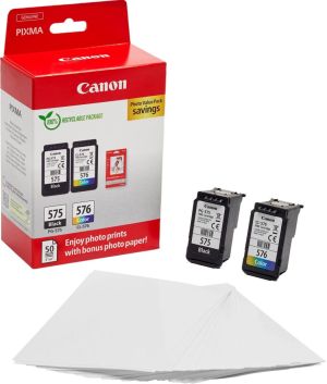 Canon photo value pack 1 x PG-575 + 1 x CL-576, 100 pagina's, OEM 5438C004, 4 kleuren