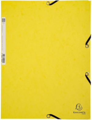 Exacompta Aquarel elastomap uit glanskarton, ft A4, met 3 kleppen en elastiek, in geassorteerde kleuren