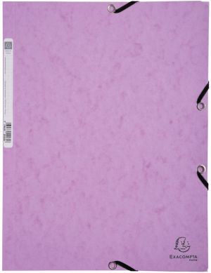 Exacompta Aquarel elastomap uit glanskarton, ft A4, met 3 kleppen en elastiek, in geassorteerde kleuren