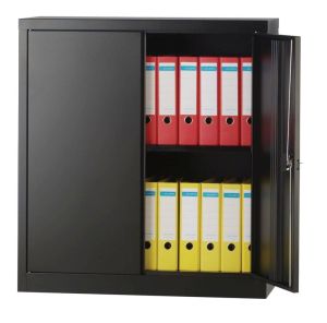 Bisley armoire &agrave; portes battantes, ft 100 x 91,4 x 40 cm (h x l x p), 1 tablette, noir