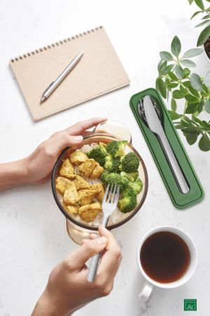 MOBIL'Pocket set de couverts nomades, 4 pi&egrave;ces, avec &eacute;tui de rangement