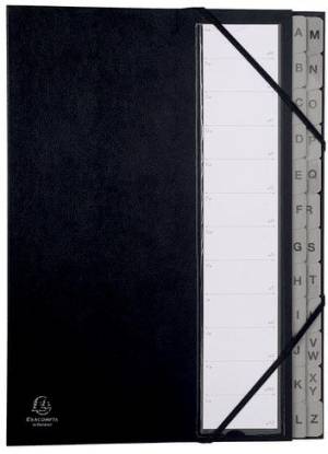Exacompta sorteermap Ordonator met harde kaft, uitrekbare rug, 24 vakken A tot Z, zwart