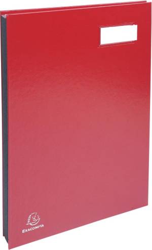 Exacompta signataire pour ft 24 x 35 cm, en carton couverte avec pvc, 20 compartiments, rouge