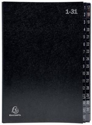 Exacompta sorteermap Ordonator 32 vakken met tabs 1-31, zwart