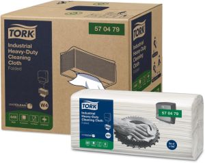 Tork Industrial Heavy-Duty reinigingsdoek, 60 vel, systeem W4, wit