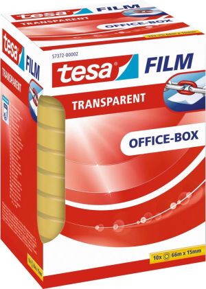 Tesafilm transparante tape, ft 15 mm x 66 m, pak van 10 rolletjes
