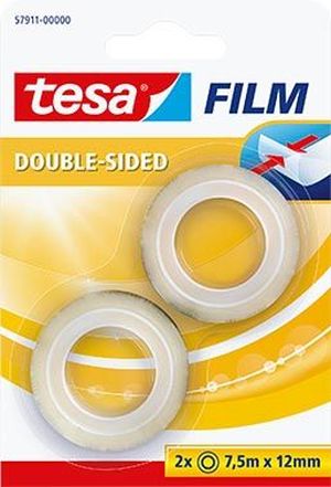 Tesafilm Double-Sided, ft 7,5 m x 12 mm,