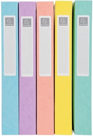 Exacompta Aquarel elastobox uit glanskarton, ft A4+, rug van 4 cm, met 3 kleppen, geassorteerde kleuren