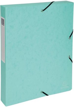 Exacompta Aquarel elastobox uit glanskarton, ft A4+, rug van 4 cm, met 3 kleppen, geassorteerde kleuren