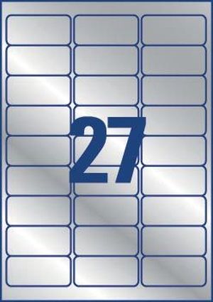 Avery L6011-20 ultra-sterke etiketten ft 63,5 x 29,6 mm (b x h), 540 etiketten, zilver
