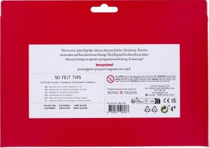 Bruynzeel viltstiften, etui met 50 stuks