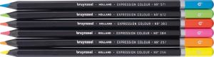 Bruynzeel kleurpotloden Expression, metalen doos van  6 stuks, neon