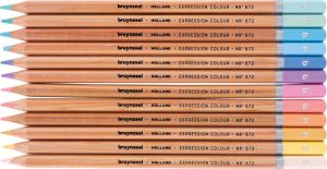 Bruynzeel kleurpotloden Expression, metalen doos van 12 stuks , pasteltinten
