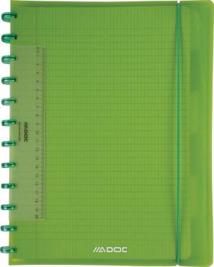 Adoc Colorlines schrift, ft A4, 144 bladzijden,commercieel geruit, geassorteerde kleuren