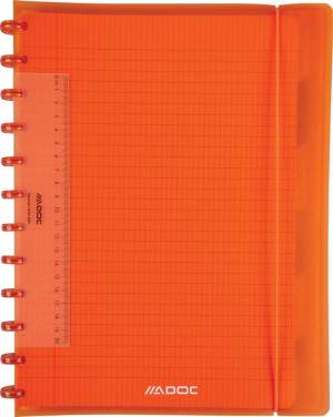 Adoc Colorlines schrift, ft A4, 144 bladzijden,commercieel geruit, geassorteerde kleuren