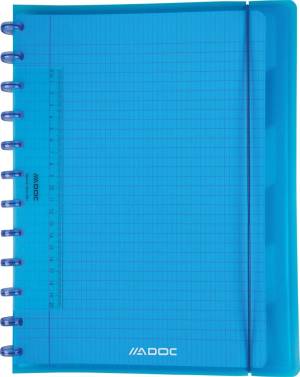 Adoc Colorlines schrift, ft A4, 144 bladzijden,commercieel geruit, geassorteerde kleuren