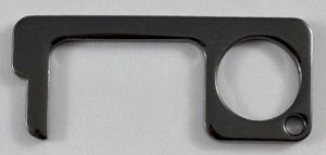 Antibacteri&euml;le sleutelhanger en handsfree deur opener, zwart