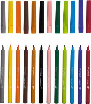 Bruynzeel viltstiften, etui met 12 stuks