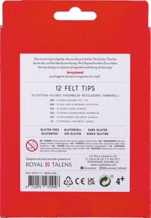 Bruynzeel viltstiften, etui met 12 stuks