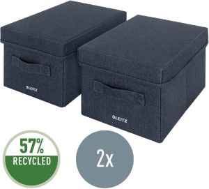 Leitz stoffen opbergdoos, small, grijs, set van 2 stuks