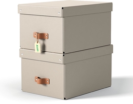 Leitz Puro opbergdoos, medium, ft A4, 17 liter, beige, pak van 2 stuks