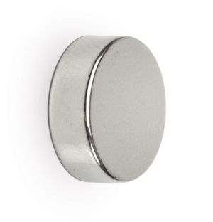 MAUL neodymium schijfmagneet, ft 15 x 5 mm, trekkracht 4,5 kg, zilver, blister van 4 stuks
