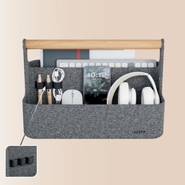 Leitz draagbare bureau organizer, met handvat, vilt, grijs