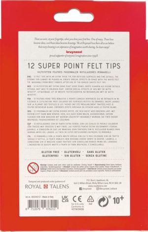 Bruynzeel viltstiften Super Point, etui met 12 stuks