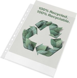 Esselte geperforeerde showtas, 100 % gerecycleerd, ft A4, 70 micron, doos van 100 stuks