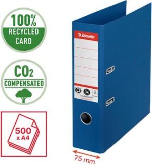 Esselte No.1 ordner, A4, rug 7,5 cm, blauw