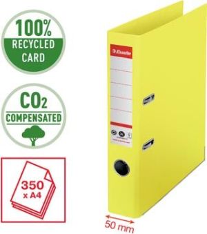 Esselte No.1 ordner, A4, rug 5 cm, geel