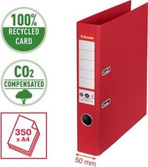 Esselte No.1 ordner, A4, rug 5 cm, rood