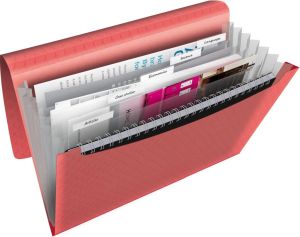 Esselte Colour'Breeze voorordner, 6 vakken, koraal