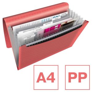 Esselte Colour'Breeze voorordner, 6 vakken, koraal