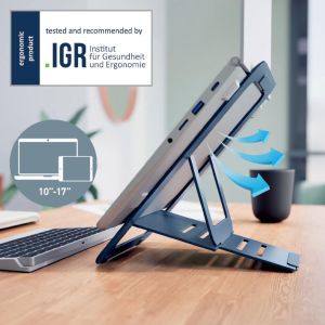 Leitz Ergo aluminium verstelbare laptopstandaard, grijs
