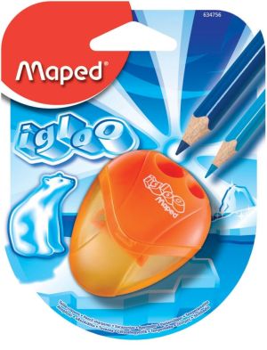 Maped potloodslijper igloo, 2 gaats, geassorteerde kleuren, blister van 1 stuk