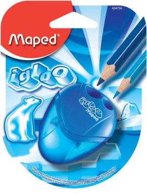 Maped potloodslijper igloo, 2 gaats, geassorteerde kleuren, blister van 1 stuk