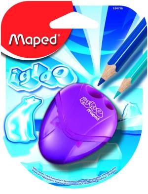 Maped potloodslijper igloo, 2 gaats, geassorteerde kleuren, blister van 1 stuk