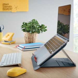 Leitz Ergo Cosy laptopstandaard, 80 % gerecycleerd kunststof, grijs