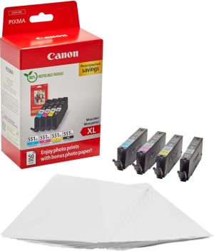 Canon photo value pack CLI-551XL, 660 pagina's, OEM 6443B008, 4 kleuren