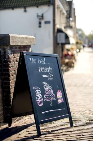 Securit stoepbord Sandwich ft 70 x 125 cm, zwart