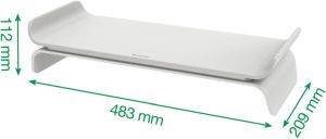 Leitz Ergo verstelbare monitorstandaard, lichtgrijs