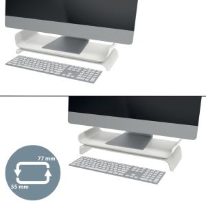 Leitz Ergo verstelbare monitorstandaard, lichtgrijs