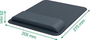 Leitz Ergo muismat met verstelbare polssteun, donkergrijs