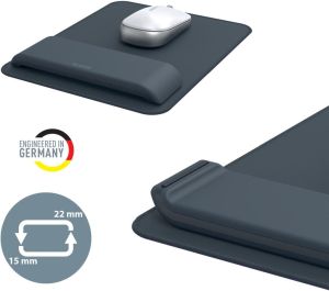 Leitz Ergo muismat met verstelbare polssteun, donkergrijs