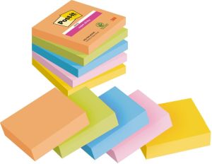 Post-it Super Sticky notes Boost, 90 feuilles, ft 76 x 76 mm, couleurs assorties, paquet de 5 blocs